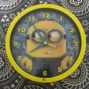 Yellow Minion Wall Clock (8 inches diameter)